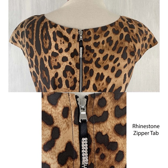 $$$ SOLD PER SE Silk Animal Print Cap Sleeve Dress w/Sash - Picture 7 of 9